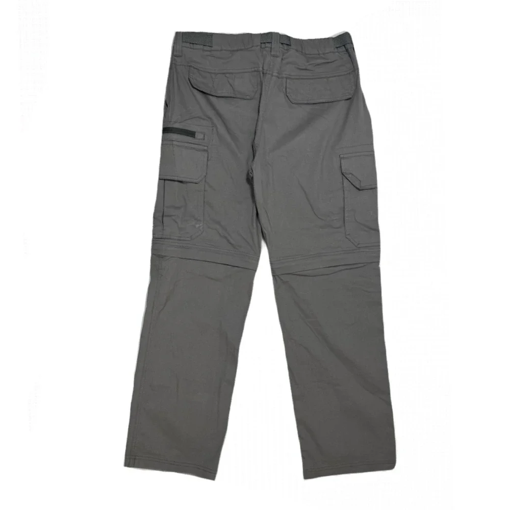 BC Clothing Mens Medium 34x30 Convertible Cargo Hiking Pants Gray Fishing